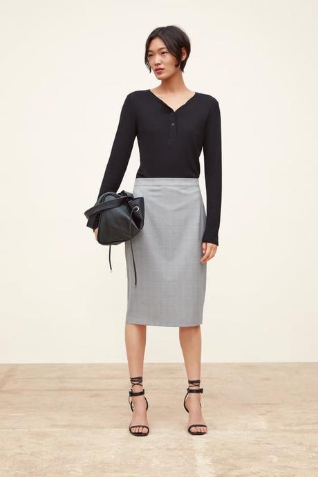 Falda Lapiz Cuadros Zara