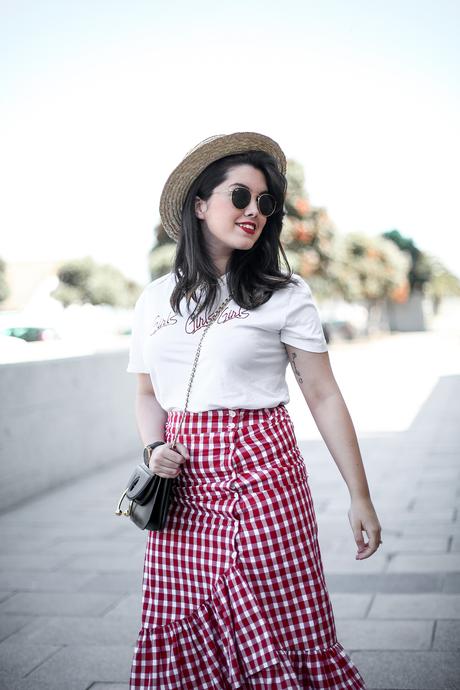 Falda Lapiz Cuadros Zara