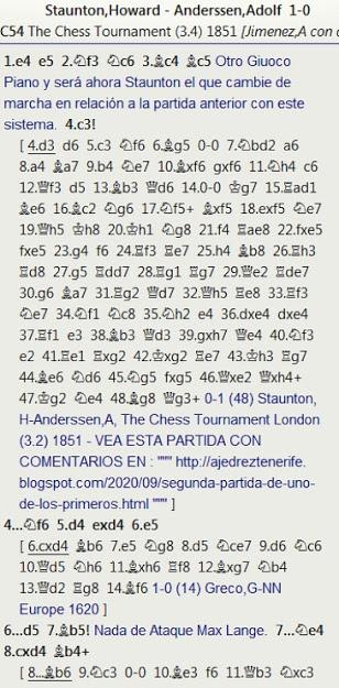 Staunton acortó distancias en la cuarta partida de su mini-match con Anderssen en el Torneo de Londres de 1851