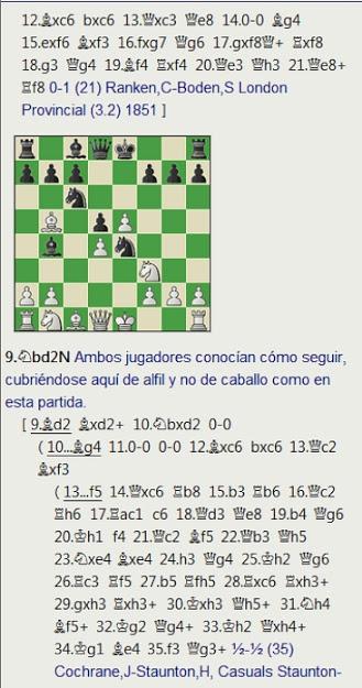 Staunton acortó distancias en la cuarta partida de su mini-match con Anderssen en el Torneo de Londres de 1851