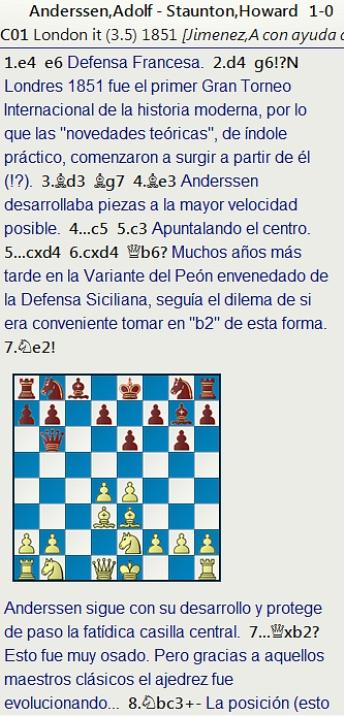 4 a 1 definitivo para Anderssen contra Staunton en el Torneo Internacional de Londres de 1851