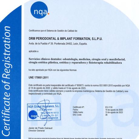 La clínica La Puebla 39 consigue las exigentes certificaciones de calidad ISO:9001 y UNE:179001