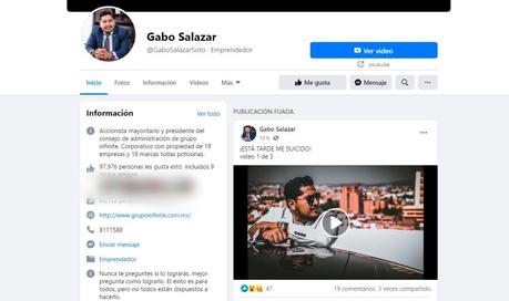 «Esta tarde me suicido» pública Gabriel Salazar en redes sociales