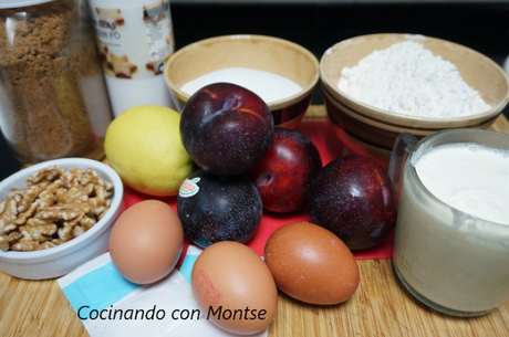 Receta de bizcocho con ciruelas y nueces