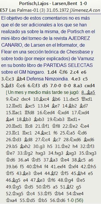 Grandes combates canarios (1) - Portisch vs Larsen, Las Palmas (3) 1972