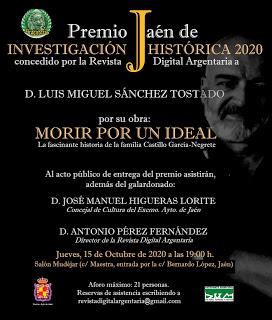 Premio Jaén de Investigación Histórica a D. Luis Miguel Sánchez Tostado
