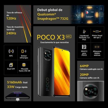 Xiaomi Poco X3 NFC Características del Xiaomi Poco X3 NFC, el mejor teléfono móvil para Jugar