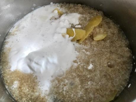 Receta Porridge de quinoa y coco. Receta Porridge de quinoa y coco.