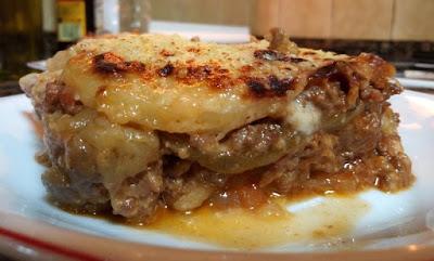 Moussaka sin lactosa y sin gluten.