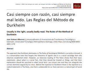 Casi siempre con razón, casi siempre mal leído. Las Reglas del Método de Durkheim