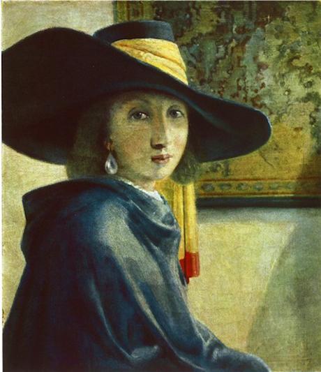 Lady blue hat, chica con sombrero azul,Vermeer falso,colección Thyssen,van meergeren,falsificador,arte falsificado,pinturas falsas,Países bajos, pintura holandesa,estafa,arte,pintura
