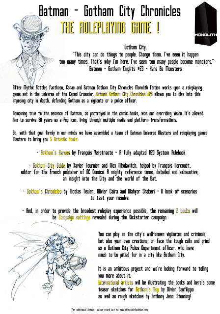 Batman: Gotham City Chronicles RPG. Nota de prensa y mas datos