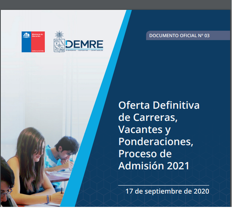 Se comparte nueva publicación del DEMRE.CL, sobre las carreras que ofrecerá cada Universidad para este proceso de admisión.