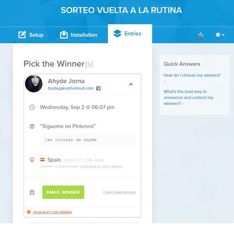 Ganadora del SORTEO de VUELTA a la RUTINA 🍀