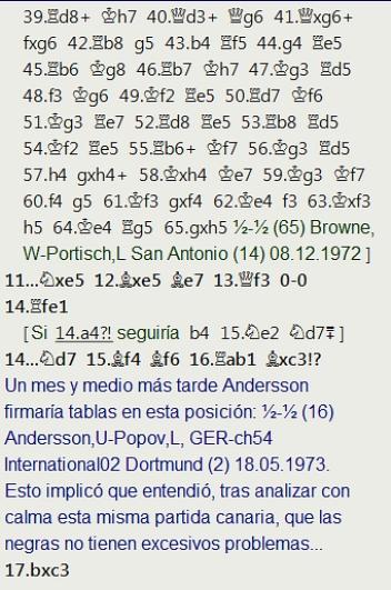 Grandes combates canarios (10) - Andersson vs Kavalek, Las Palmas (2) 1973