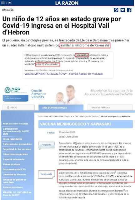 ESCÁNDALO: ACHACAN AL COVID-19  EFECTOS ADVERSOS DE LA VACUNA DEL MENINGOCOCO