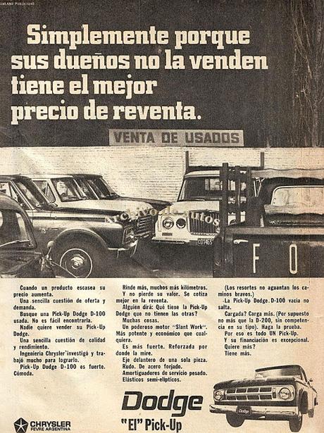 Publicidad curiosa de la camioneta Dodge D-100