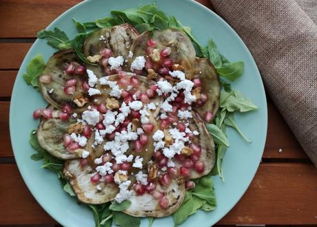 Ensalada de berenjena blanca asada