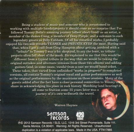 Tommy Bolin - The Definitive Teaser Collectors Edition (2012) Tommy Bolin - The Definitive Teaser Collectors Edition (2012)