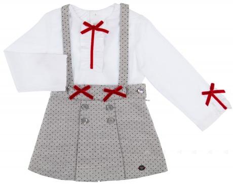 Falda De Tablas Gris Nina