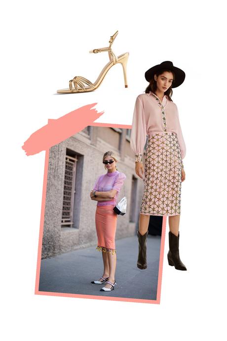 Falda Piel Rosa Uterque