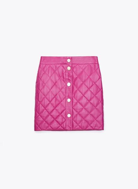 Falda Piel Rosa Uterque