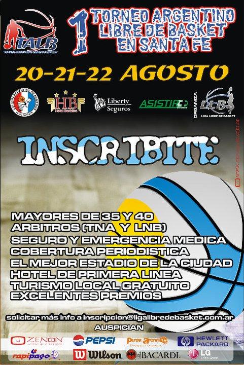 El primer Torneo Argentino Libre de Basket se jugará en Santa Fe