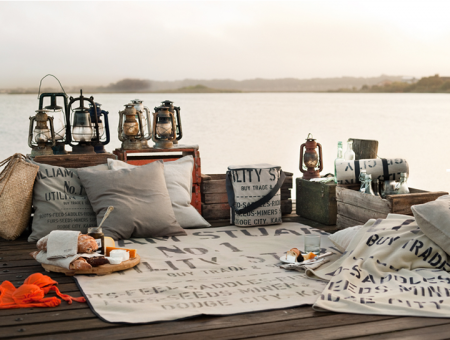 picnic pales motivos decoración militar mantas H&M farolillos estilimos decoración de interiores Atardecer en la playa 