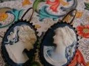 Pendientes camafeo azul