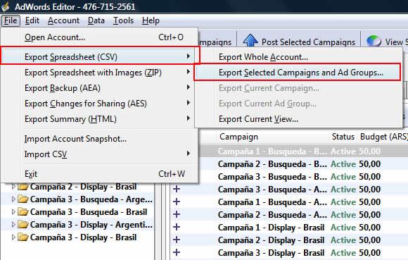 Exportar e Importar Campañas Fácilmente con Adwords Editor