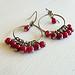 Niobium Circle Hoop Earrings with Red Marble Beads