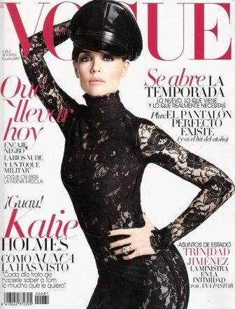Parecidos razonables: Katie Holmes y Claudia Schiffer en portada de Vogue