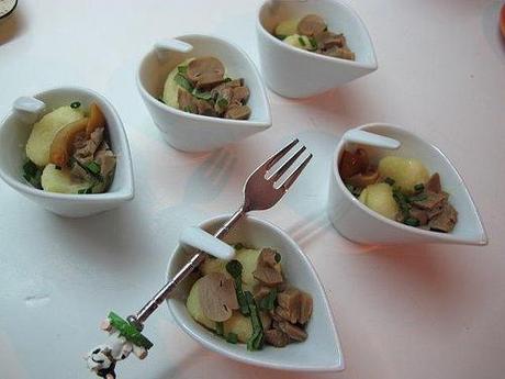 Aperitivo de Ñoquis con setas