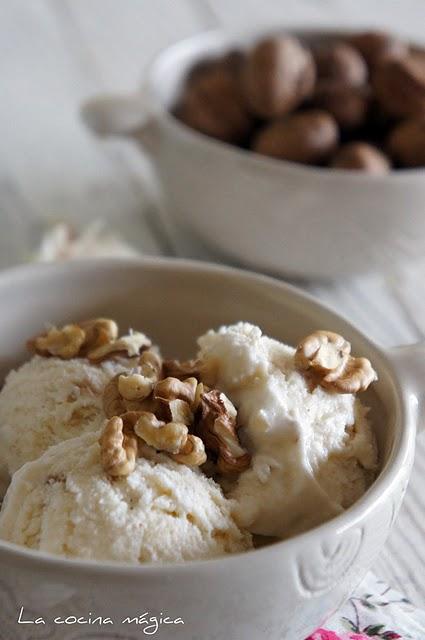 Helado de miel y nueces