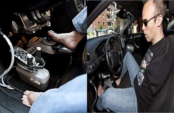 Un español es el primer europeo que conduce con los pies.