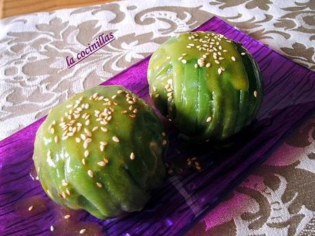 PAQUETITOS DE JUDIAS CON QUESO DE CABRA