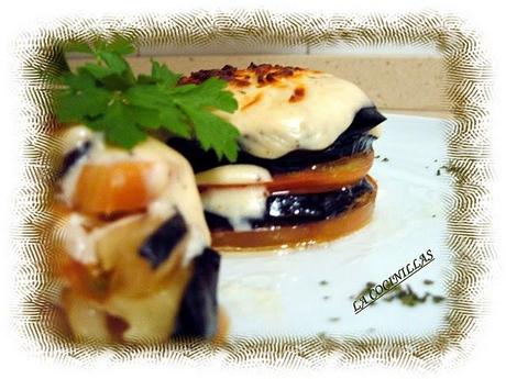 TIMBAL DE BERENJENA Y TOMATE CON BECHAMEL TIMBAL DE BERENJENA Y TOMATE CON BECHAMEL