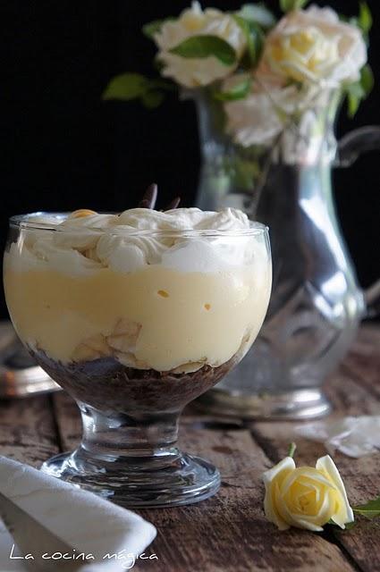 Trifle de Baileys y plátano