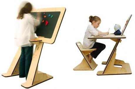 AZ desk, escritorio con pizarra magnética para niños