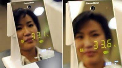 Primer espejo que mide la  temperatura