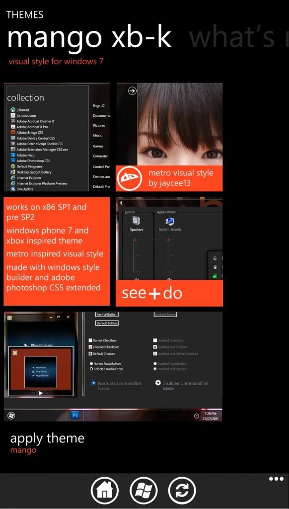 Descargar Tema inspirado en el Windows Phone 7 “Mango” para Windows 7