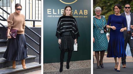 Falda Plisada Con Botas Altas