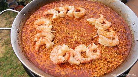 Arroz con gambas y salmorreta