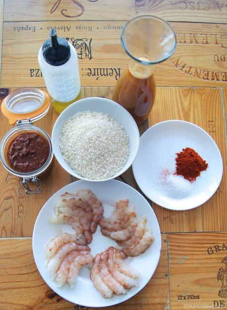 Arroz con gambas y salmorreta