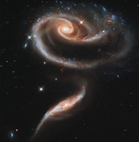 El espectacular choque de dos galaxias espirales