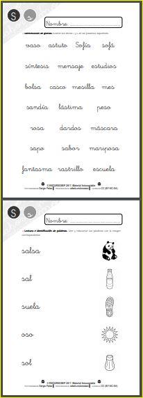 Aprendo a leer y a escribir. La S