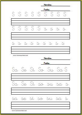 Aprendo a leer y a escribir. La S