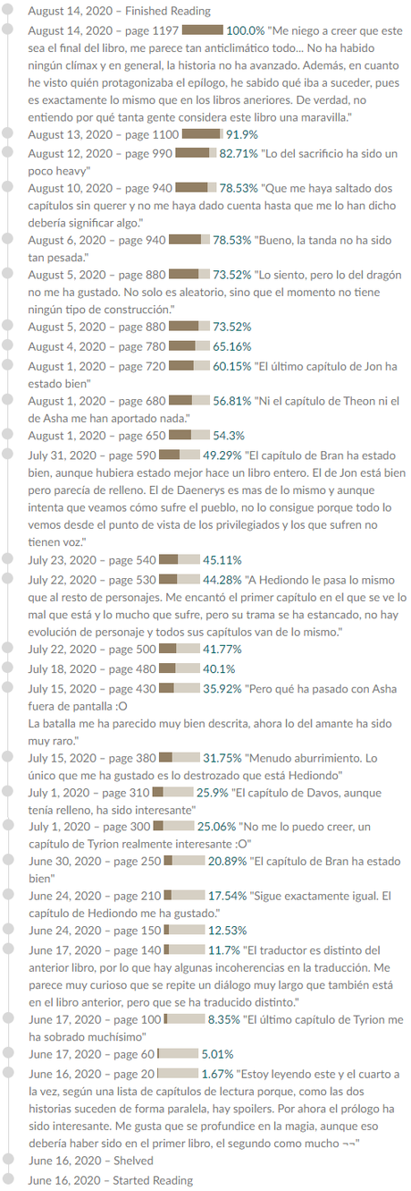 Saga Cançó de gel i foc, Libro IV: Festí de corbs, de George R. R. Martin; Saga Cançó de gel i foc, Libro V: Dansa amb dracs, de George R. R. Martin