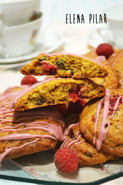 Cookies de chocolate y frambuesa