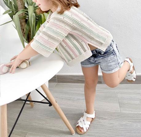 Cómo tejer la chaqueta STRIPY de Crochet para bebé y niña - patrón y Tutorial